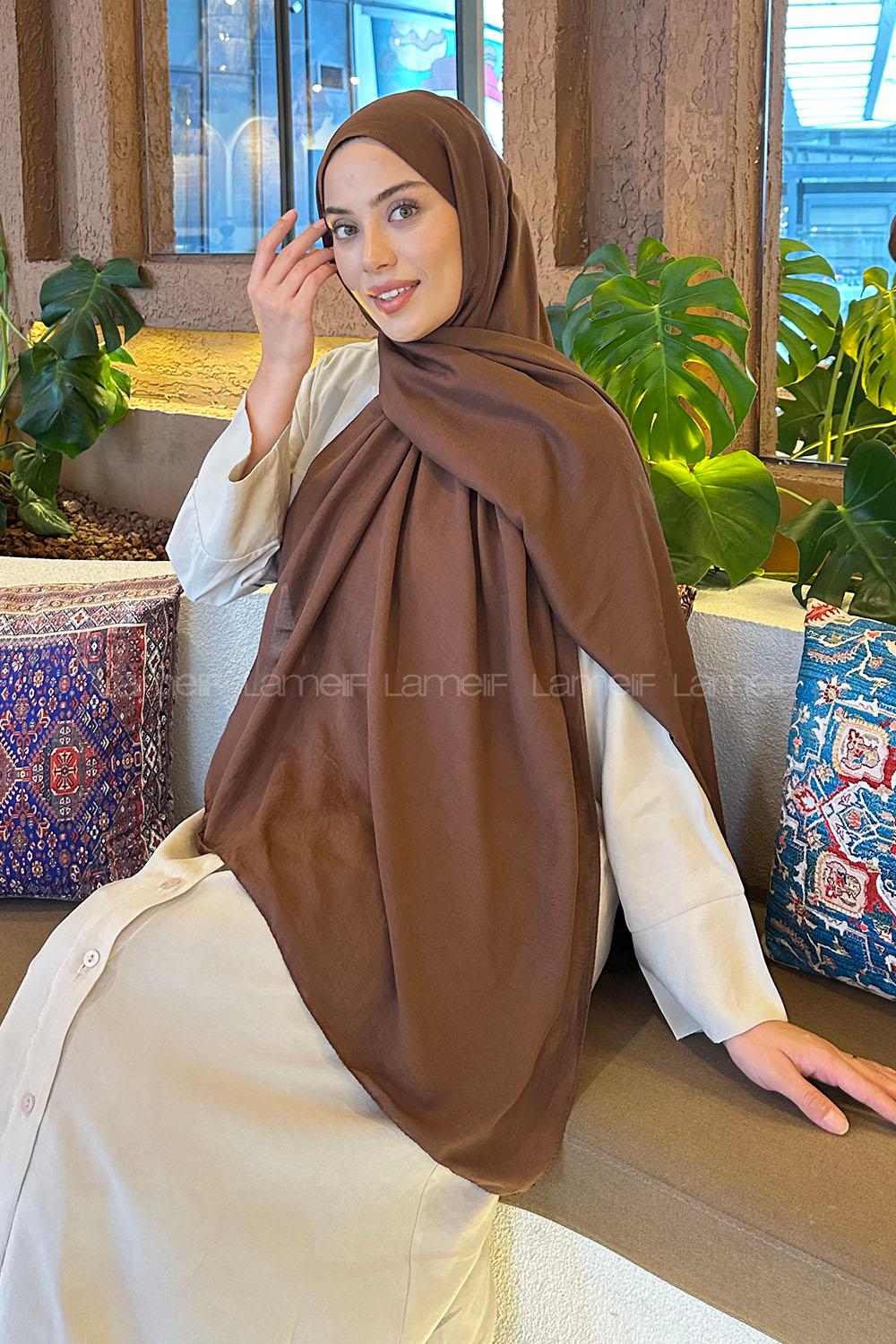 Lamelif Comfort Pamuk Şal Çikolata Kahve