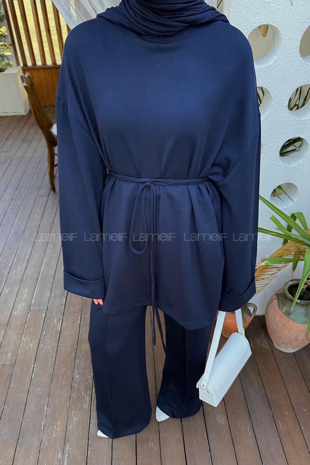 Lamelif Oysho İkili Tesettür Takım Lacivert
