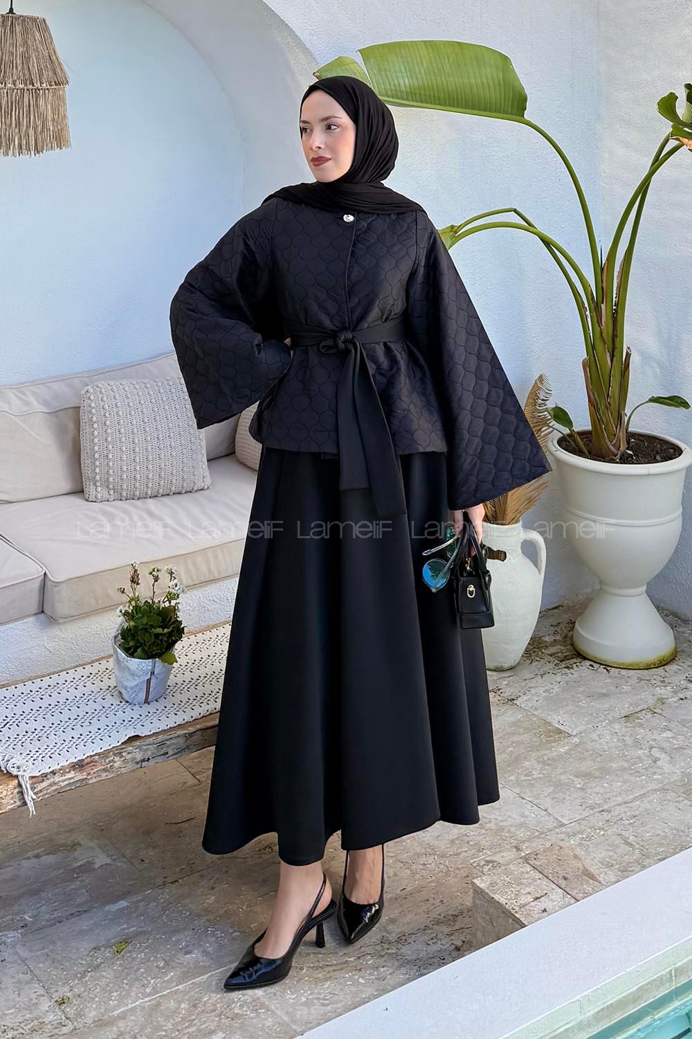 Lamelif Scuba Etekli İkili Takım Siyah