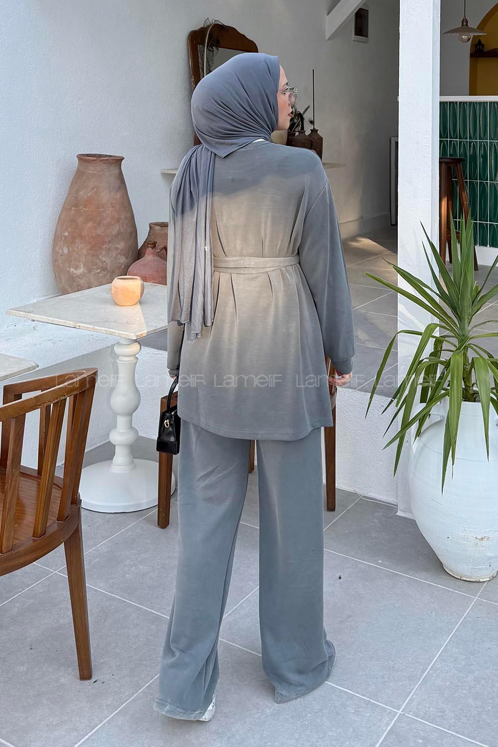 Lamelif Oysho Bağlama Detaylı İkili Takım Antrasit