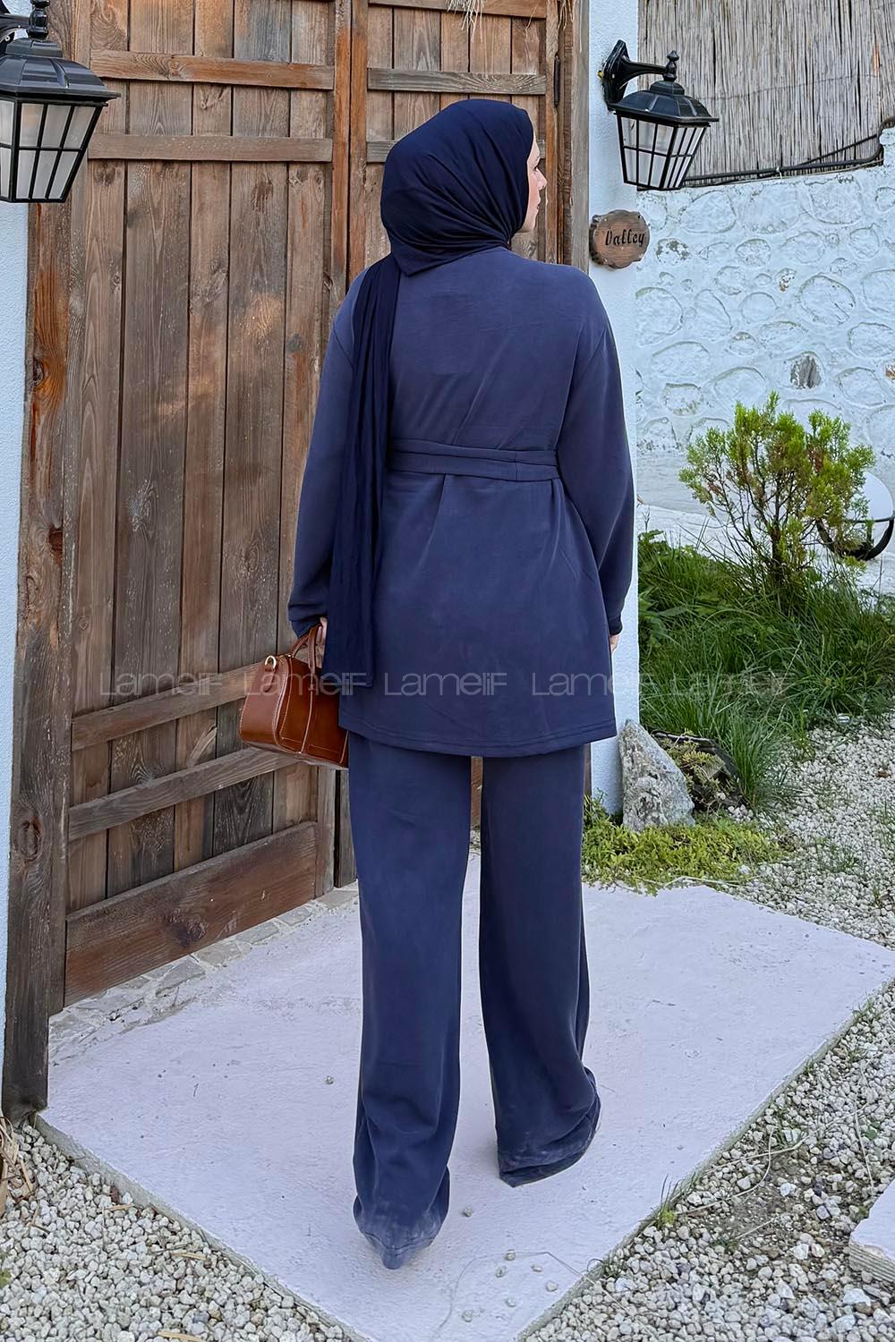 Lamelif Oysho Bağlama Detaylı İkili Takım Lacivert