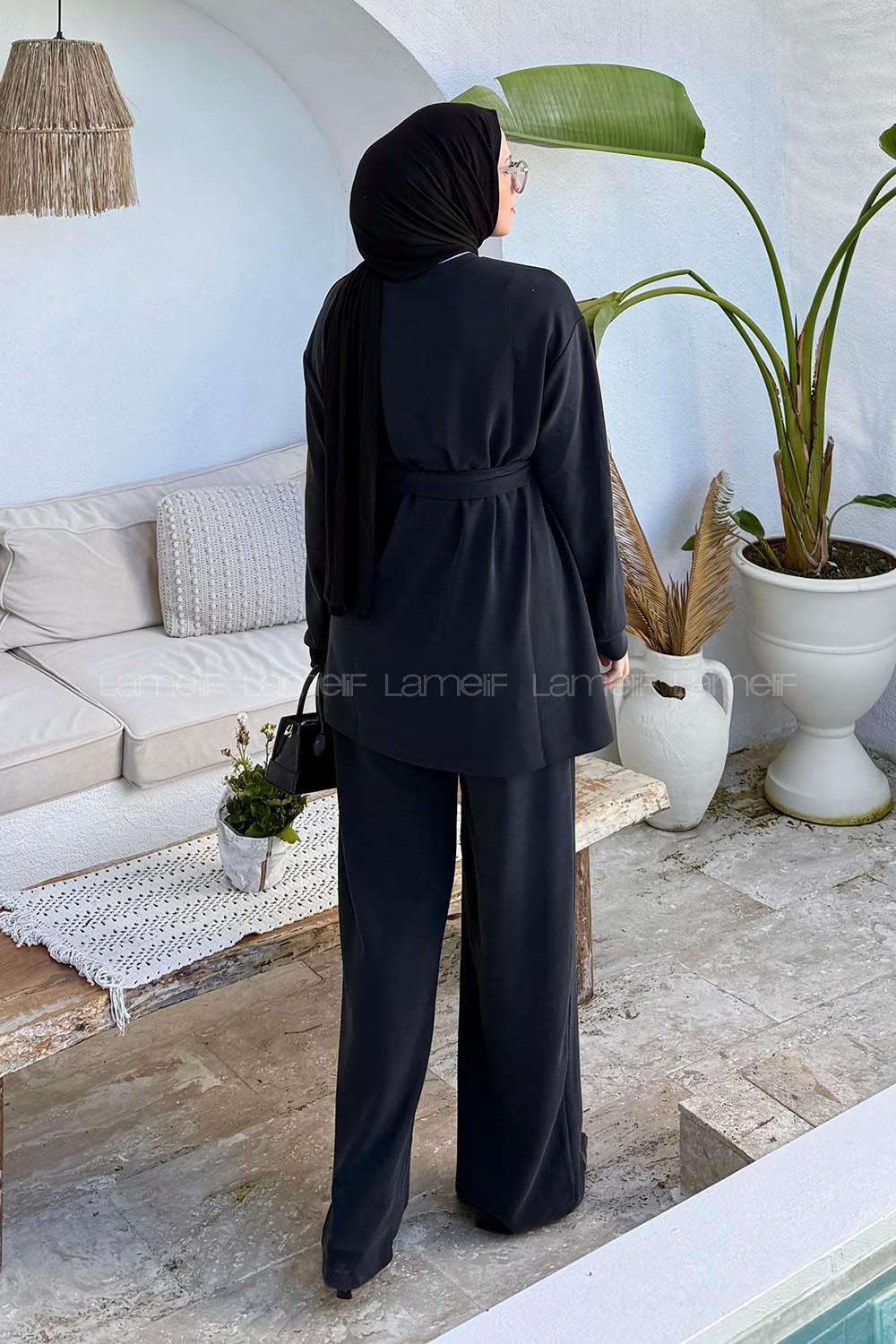 Lamelif Oysho Bağlama Detaylı İkili Takım Siyah