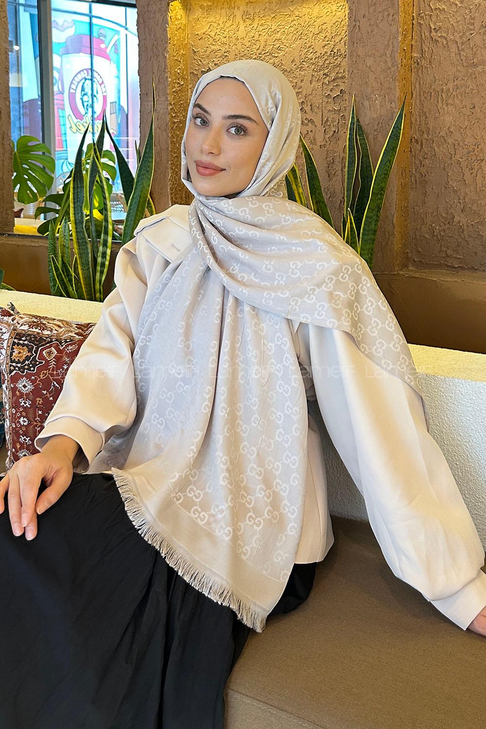 Lamelif G Desen Kaşmir Çift Taraflı Şal Taş