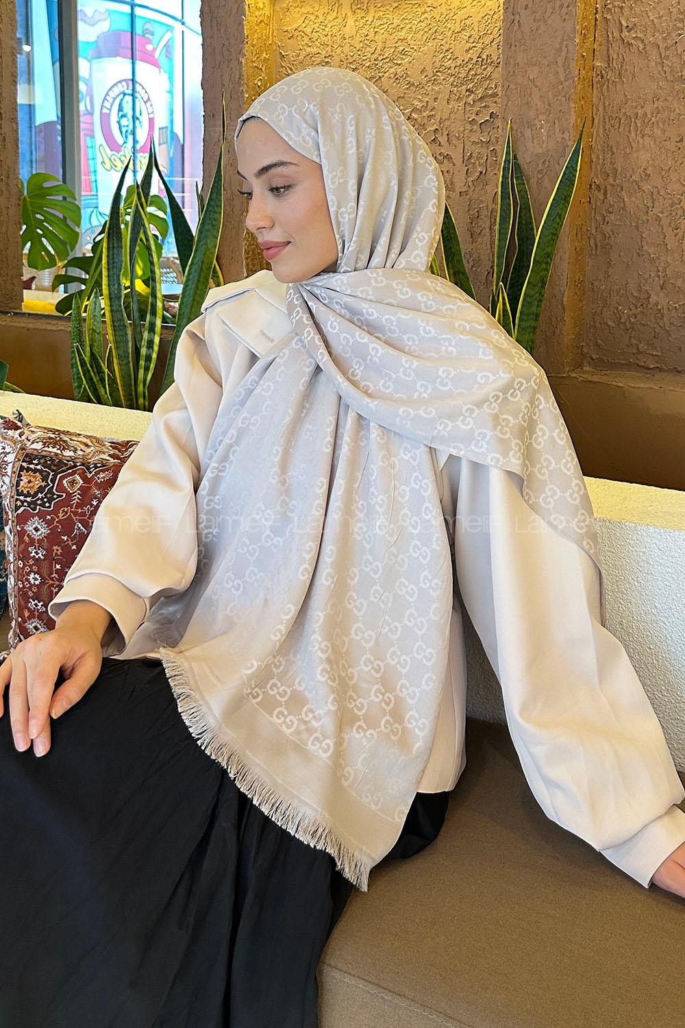 Lamelif G Desen Kaşmir Çift Taraflı Şal Taş