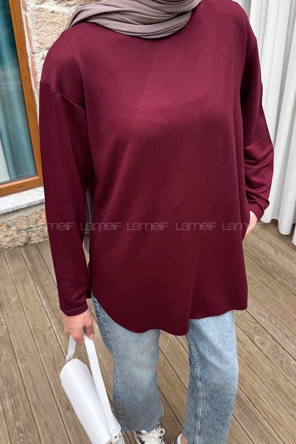 Lamelif Basic Sweat Bordo