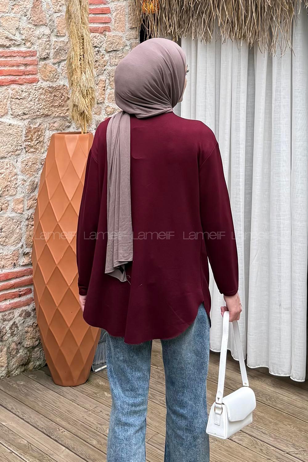 Lamelif Basic Sweat Bordo