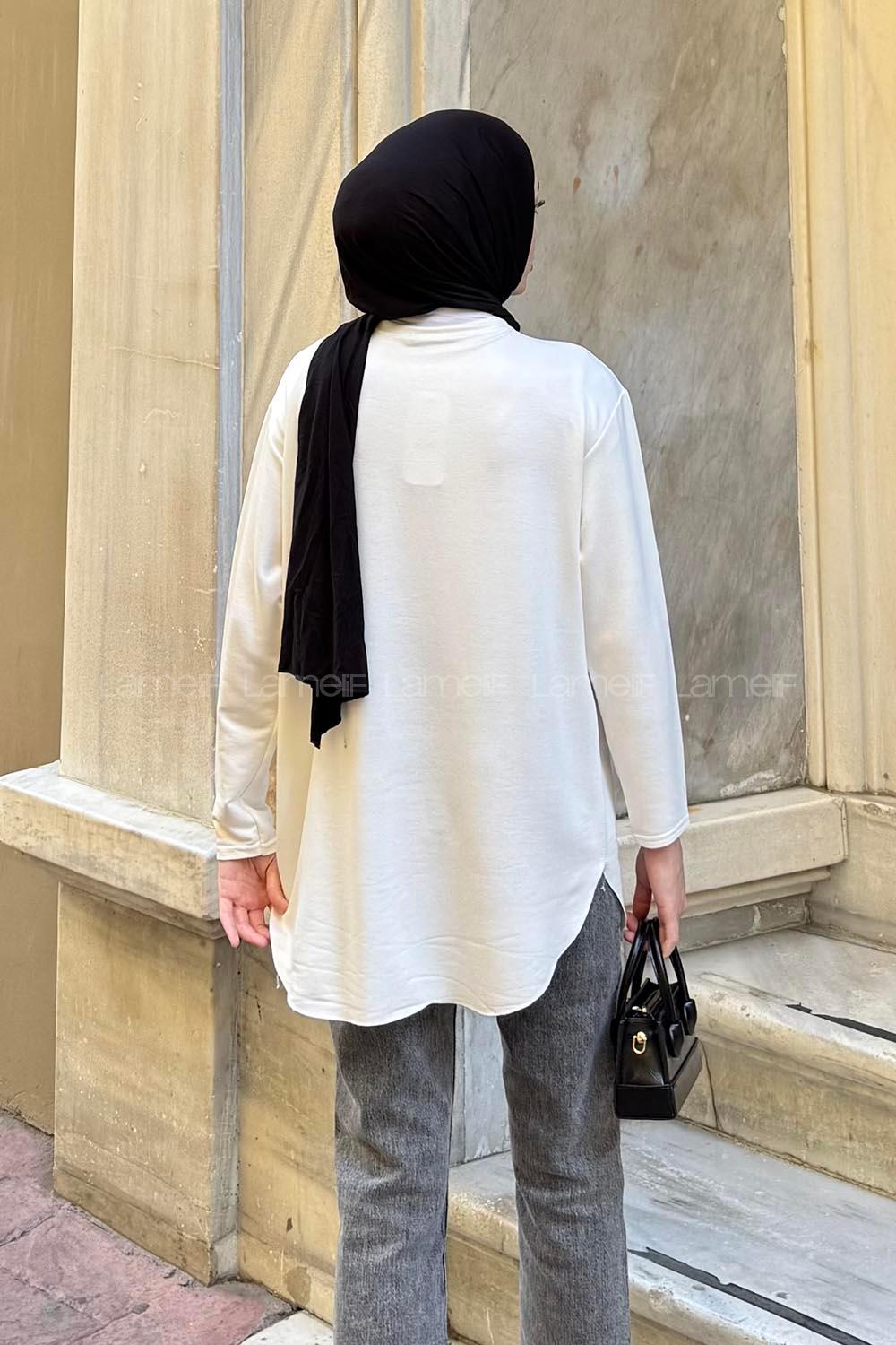 Lamelif Basic Sweat Beyaz