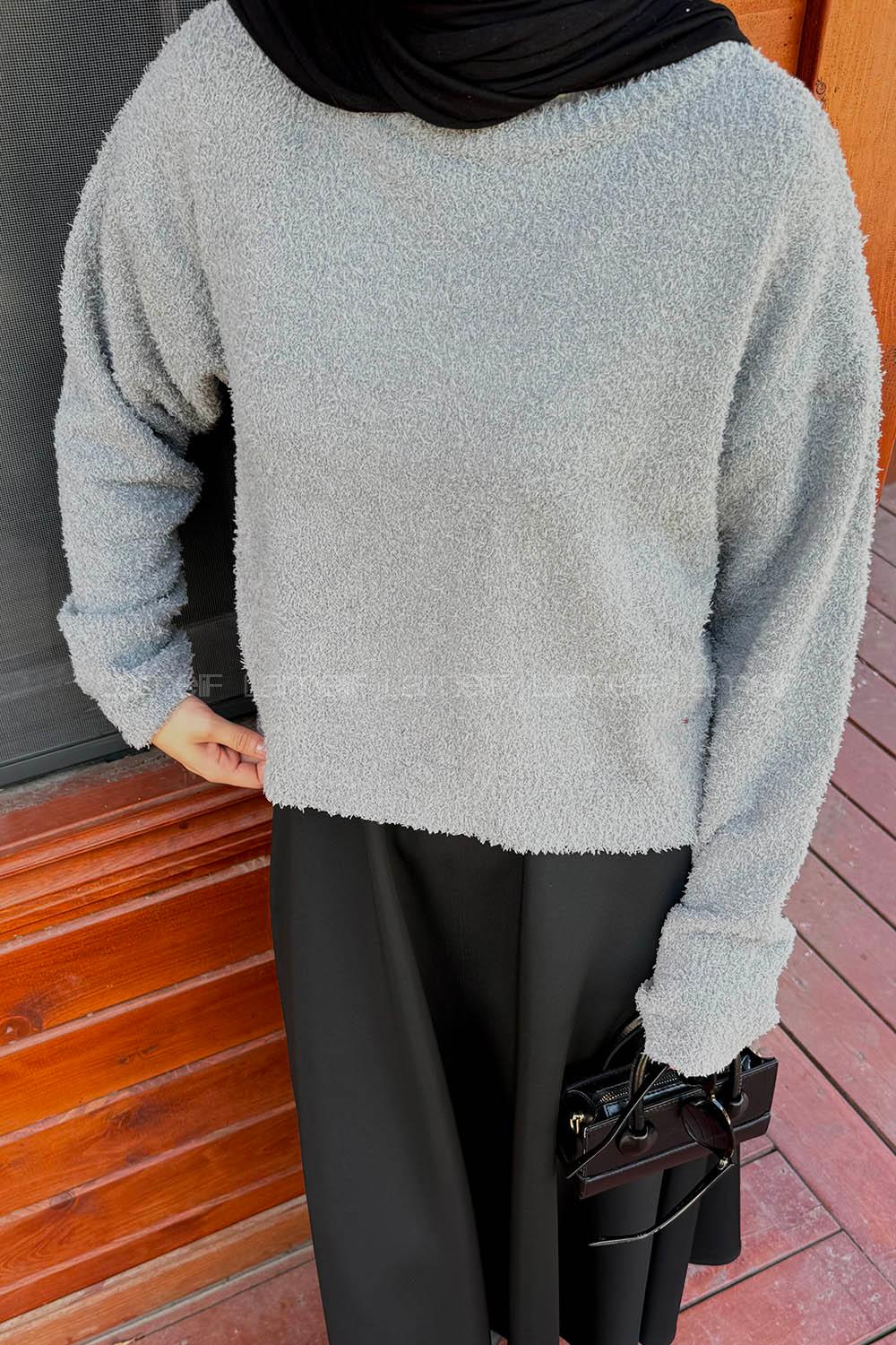 Lamelif Buklet Basic Kazak Gri