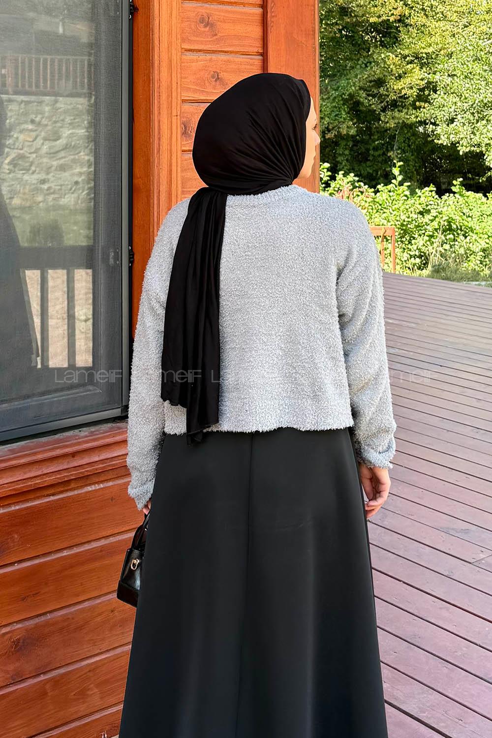 Lamelif Buklet Basic Kazak Gri