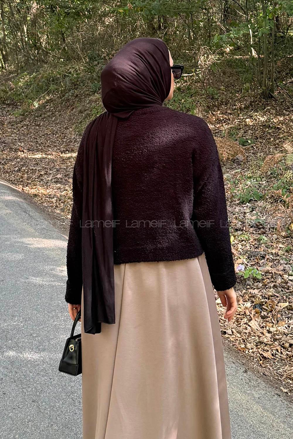 Lamelif Buklet Basic Kazak Siyah