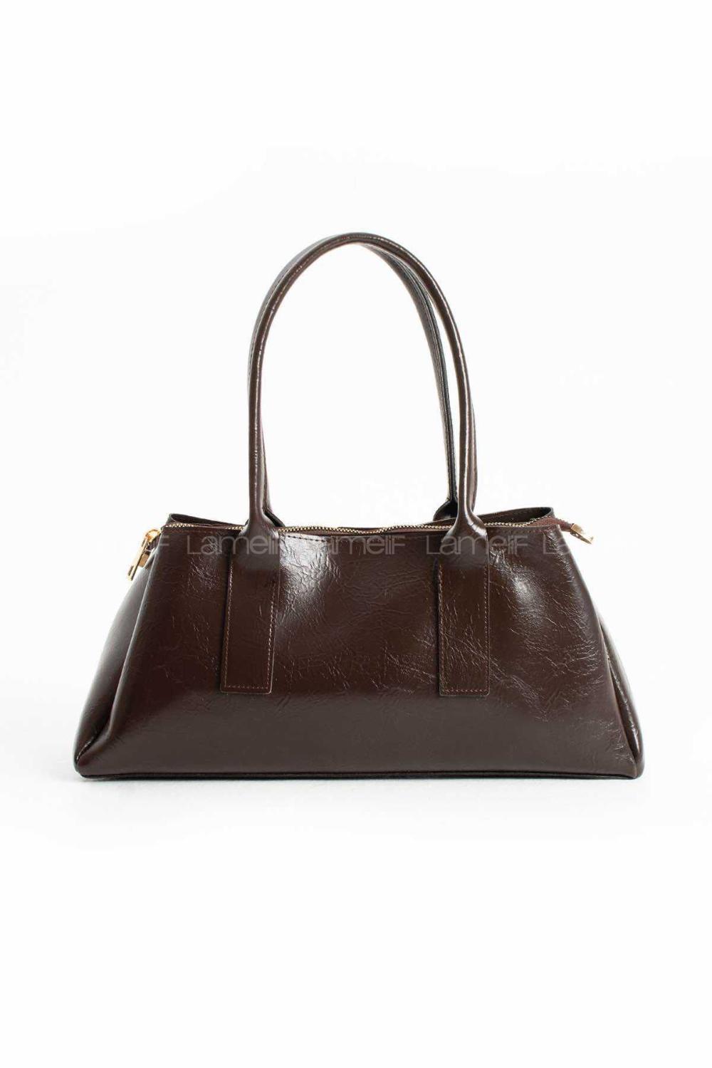 Lamelif Zeına Model Kadın El Ve Omuz Çantası Acı Kahve