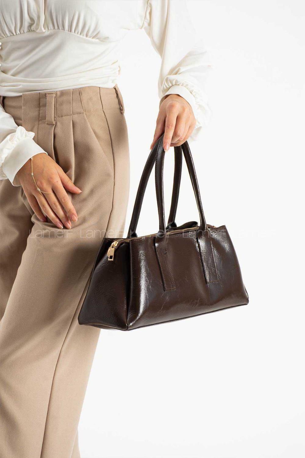 Lamelif Zeına Model Kadın El Ve Omuz Çantası Acı Kahve