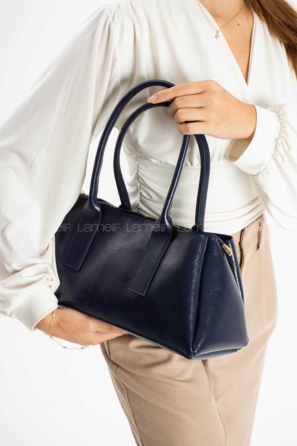 Lamelif Zeına Model Kadın El Ve Omuz Çantası Lacivert