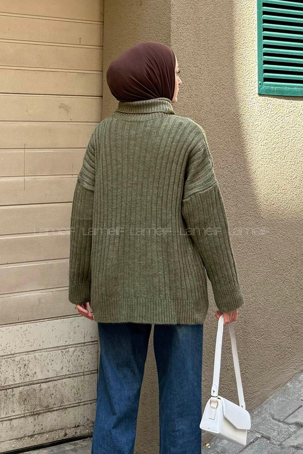 Lamelif Balıkçı Yaka Kazak Haki