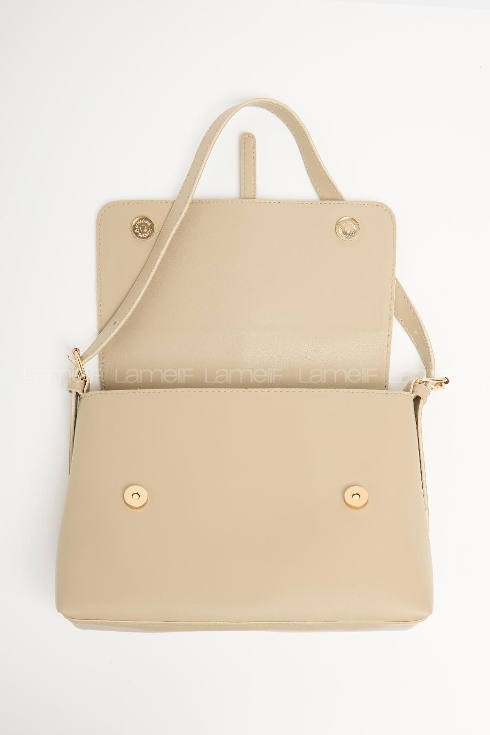 Lame Luxury Gold Detaylı Kadın Çanta Vizonrengi