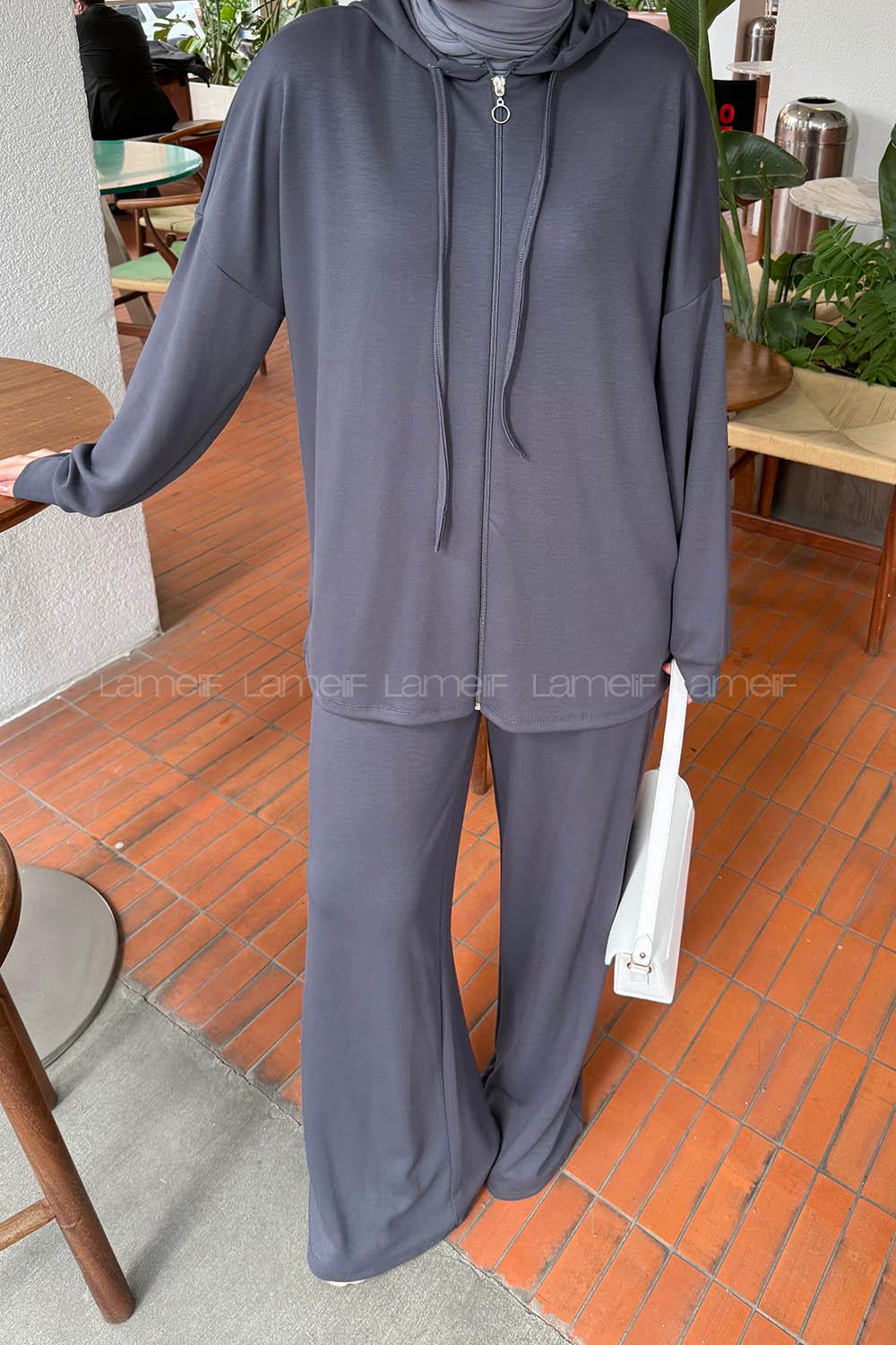 Lamelif Oysho Kapüşonlu Takım Antrasit