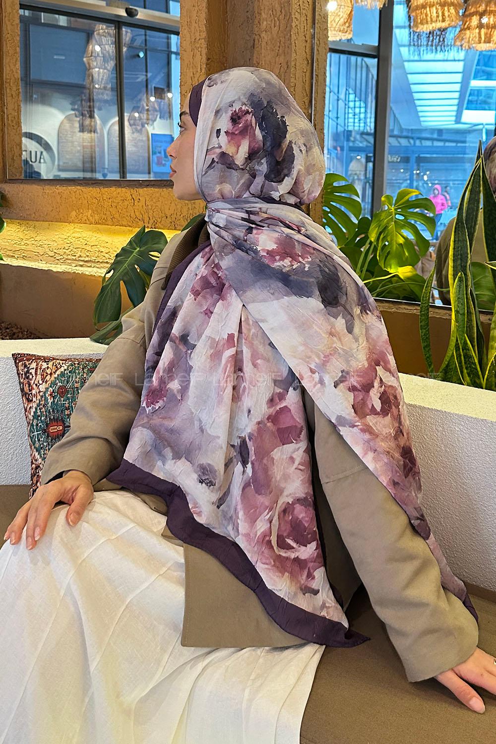 Plato Cotton Fabric Flowering Shawl