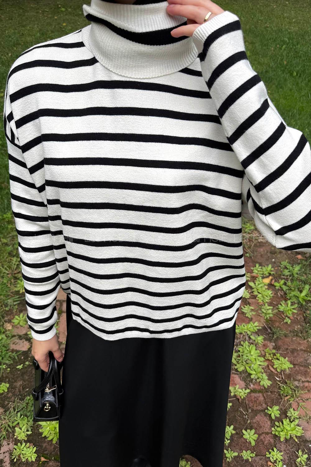 Lamelif Çizgili BalIkçı Kazak Naural