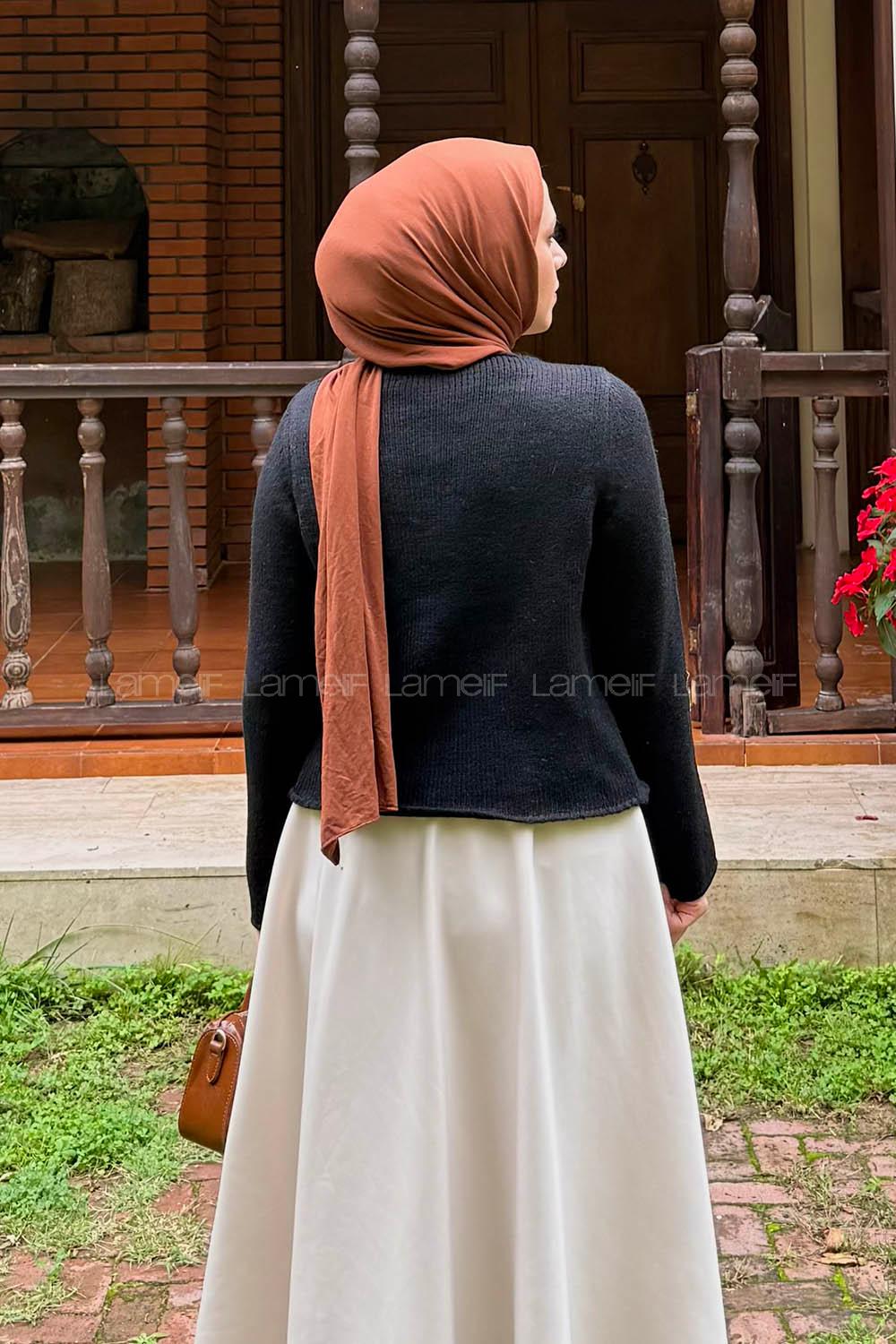 Lamelif Düğme Detaylı Hırka Siyah