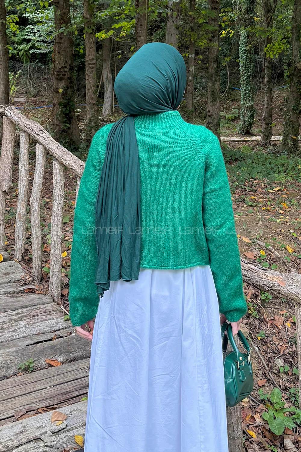 Emerald Green Neckband Long Arm Jumper