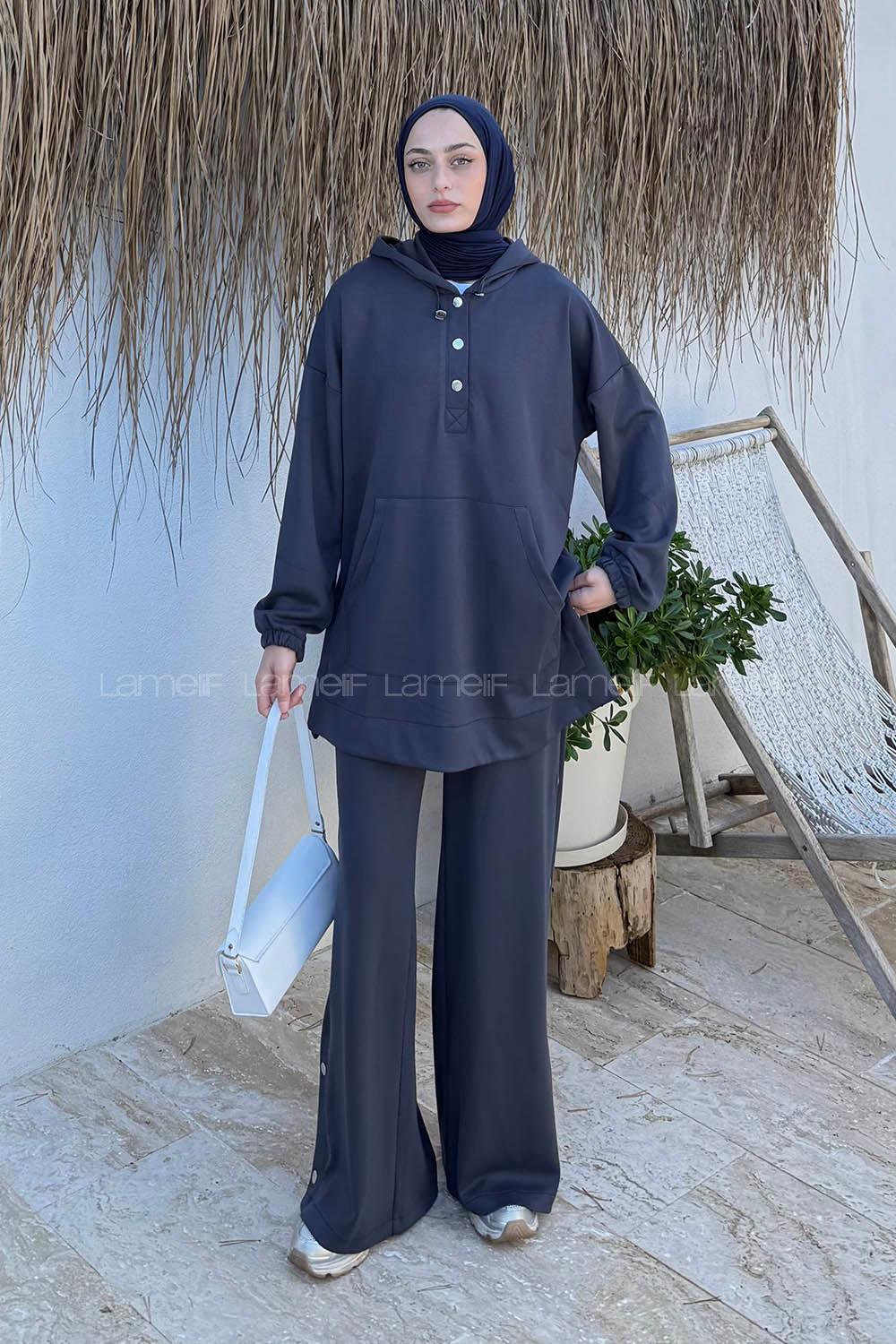 Lamelif Kanguru Cep İkili Takım Antrasit