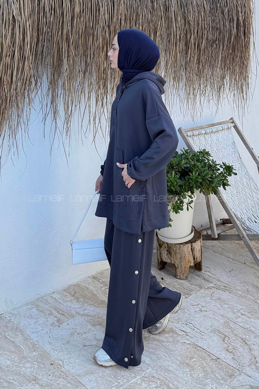 Lamelif Kanguru Cep İkili Takım Antrasit