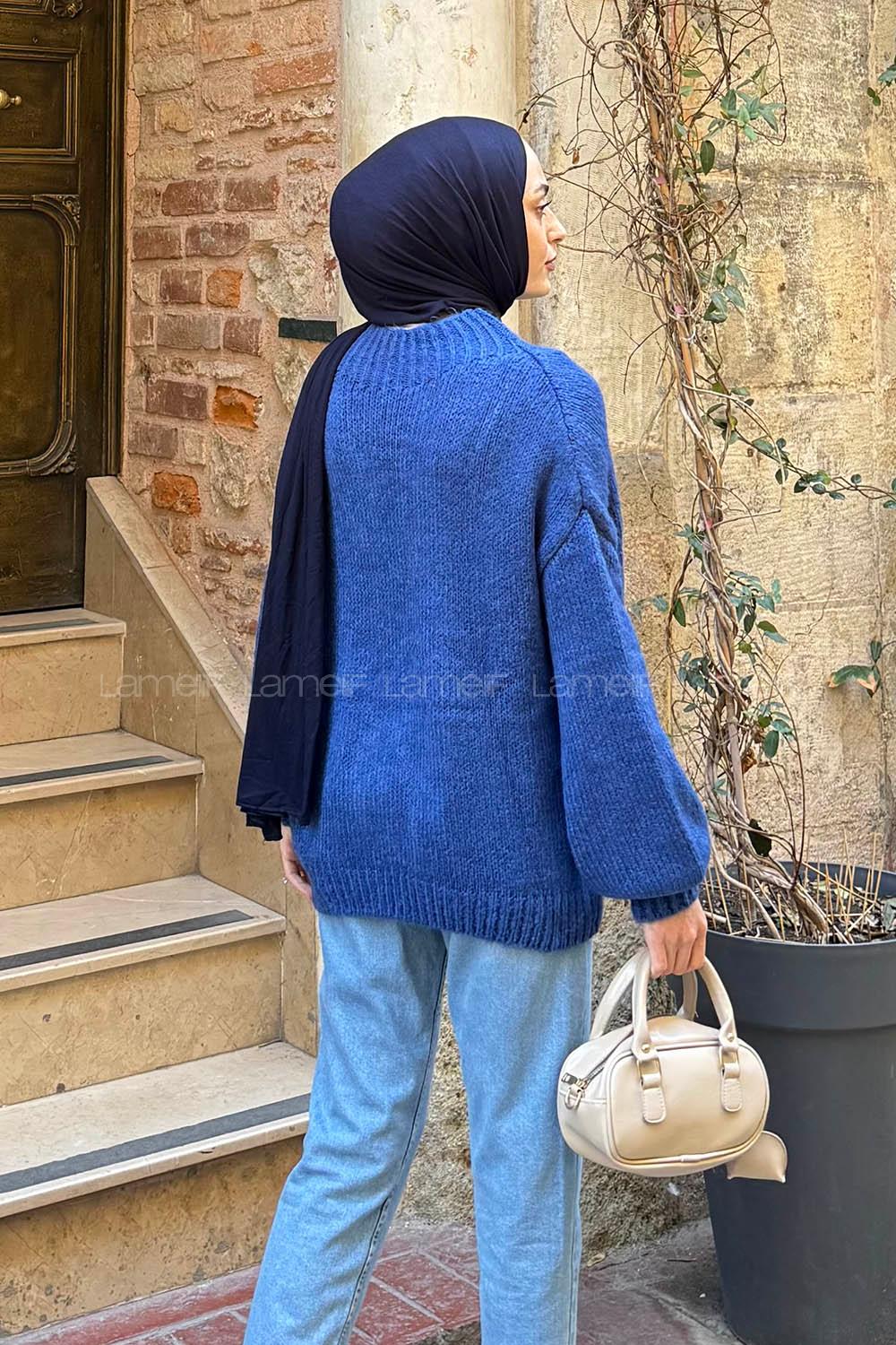 Indigo Neckband Long Arm Jumper