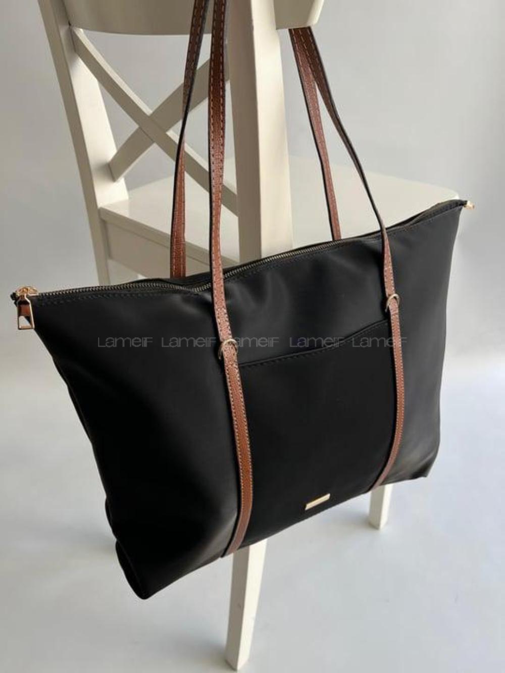 Black Buckle Skin Hand Bag Bag