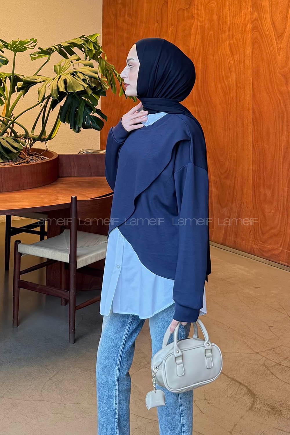 Lamelif İki Parça Tunik Lacivert