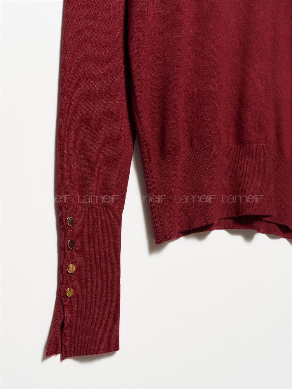 Claret Red Crew Neck Knitwear