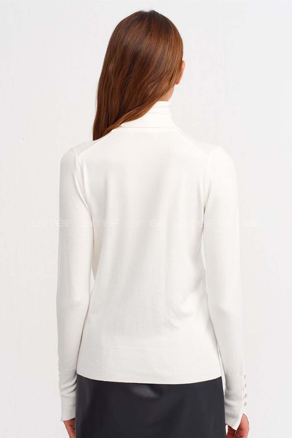 Lamelif Dilvin Balıkçı Yaka Kazak Ekru