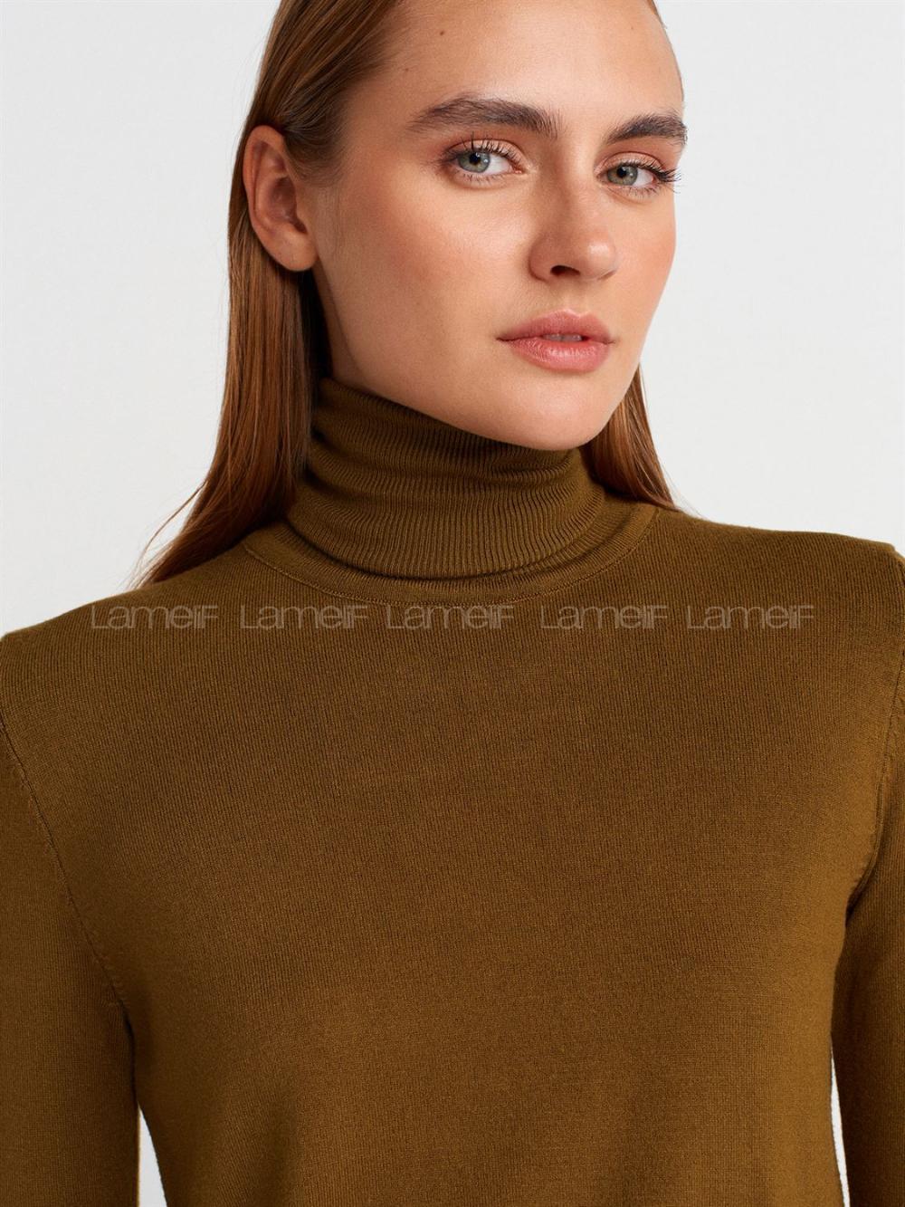 Oil Green Crew Neck Knitwear