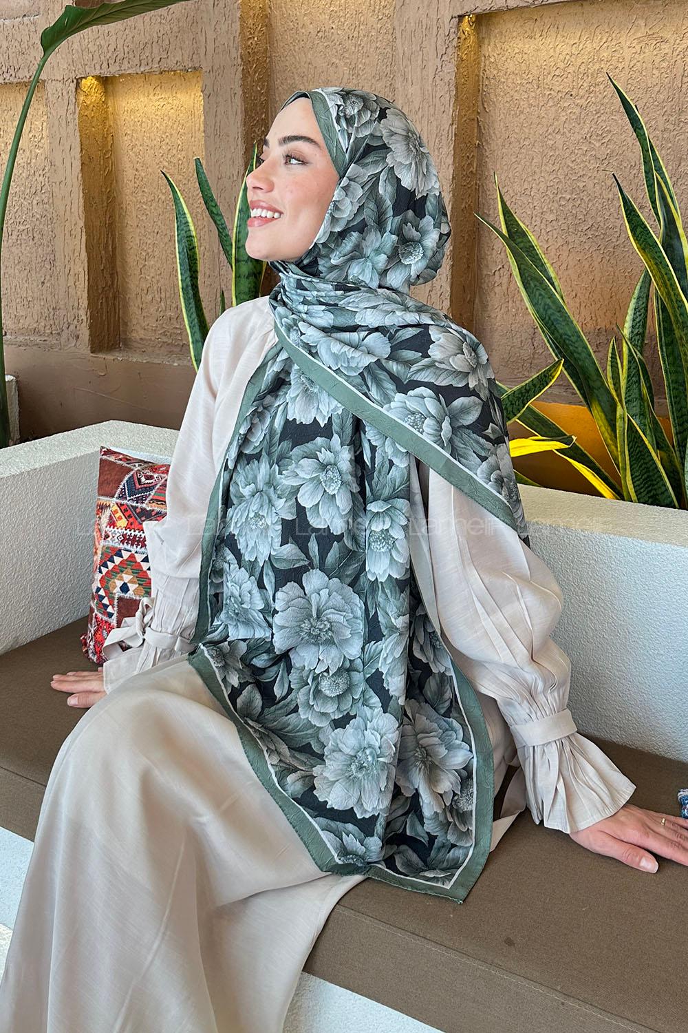 Lamelif Lotus Desen Bambu Şal Adaçayı