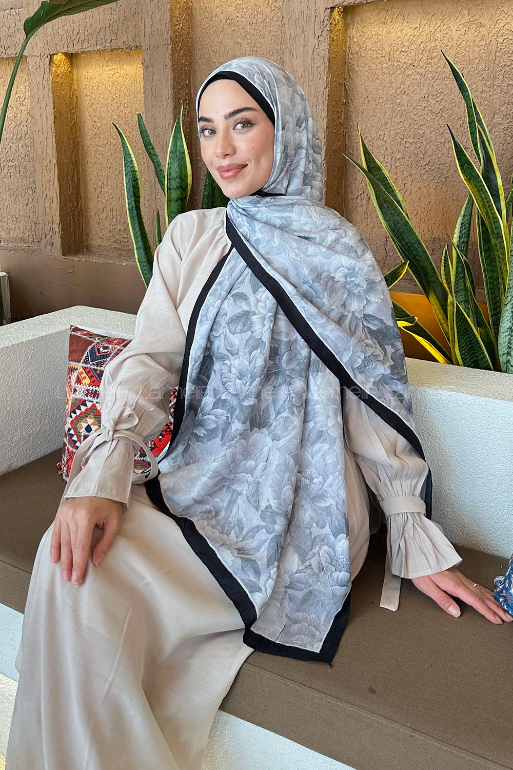 Lamelif Lotus Desen Bambu Şal Taş