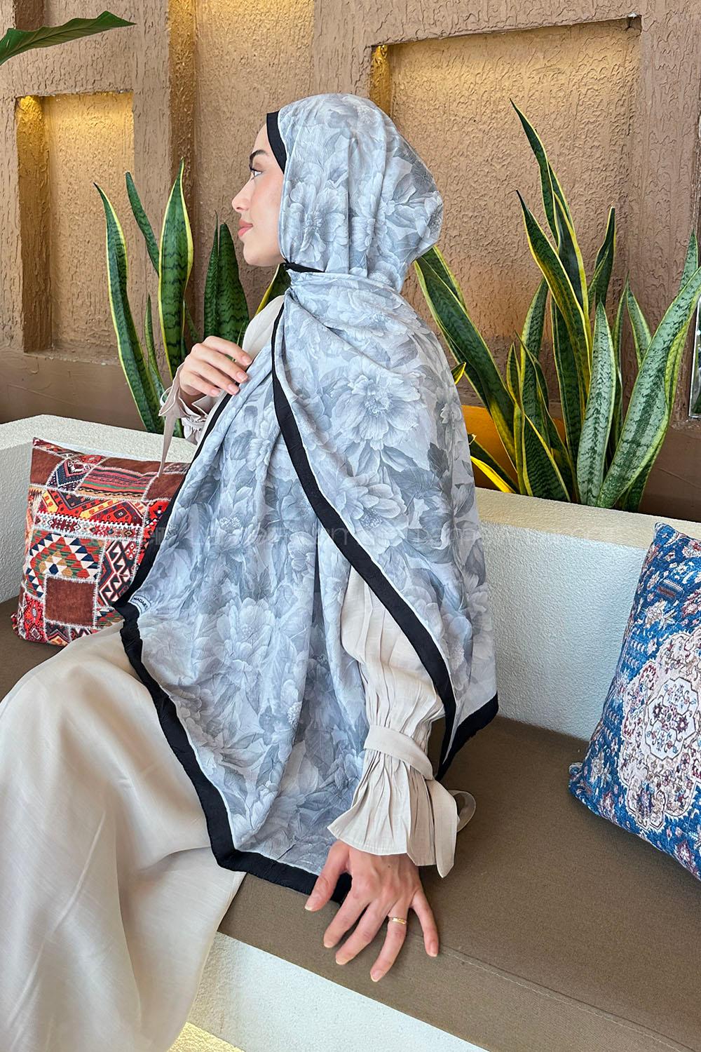 Lamelif Lotus Desen Bambu Şal Taş