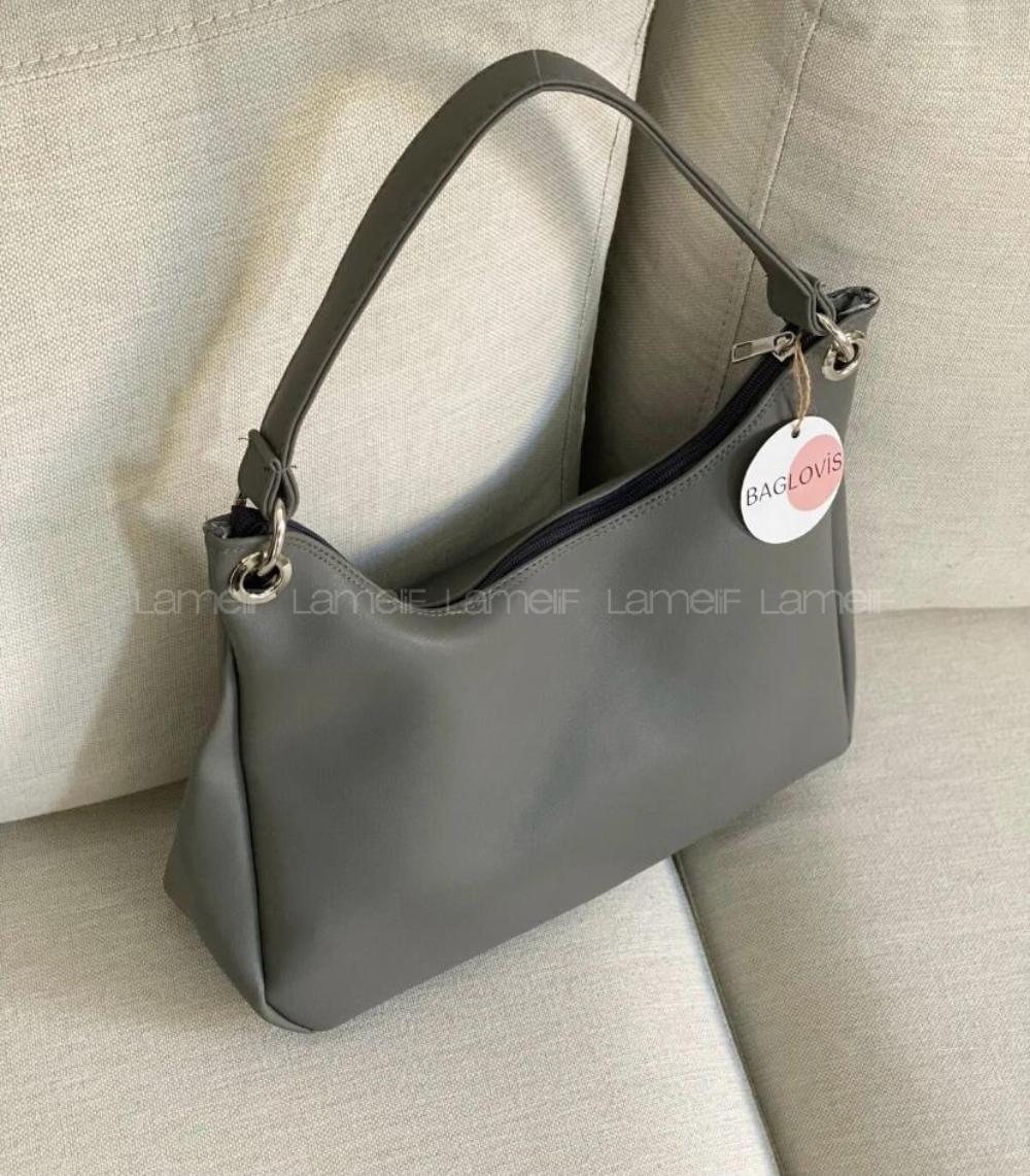 Lamelif Halka Detaylı Yumuşak Deri Ayarlanabilir Omuz Askılı Salaş Kadın Çanta