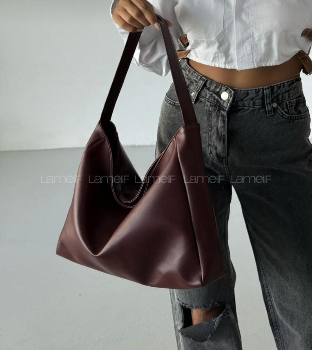 Lamelif Kadın Tek Saplı Omuz Çantası Tiger