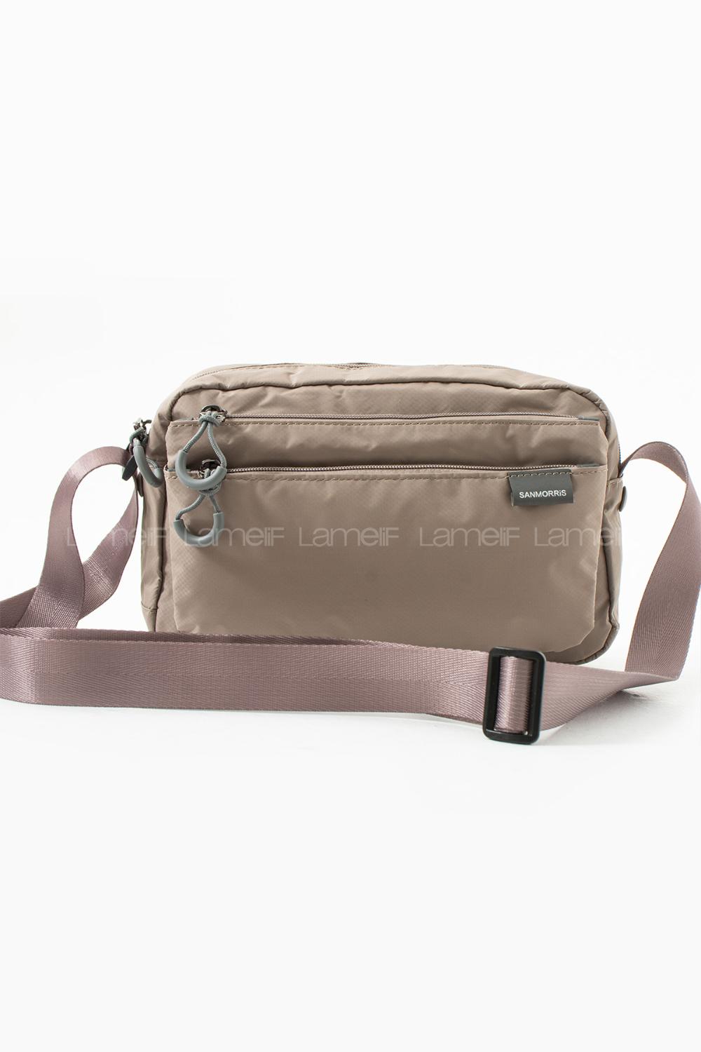Lamelif San Morris Kadın 3 Gözlü Paraşüt Kumaş Ayarlanabilir Çapraz Askılı Çanta