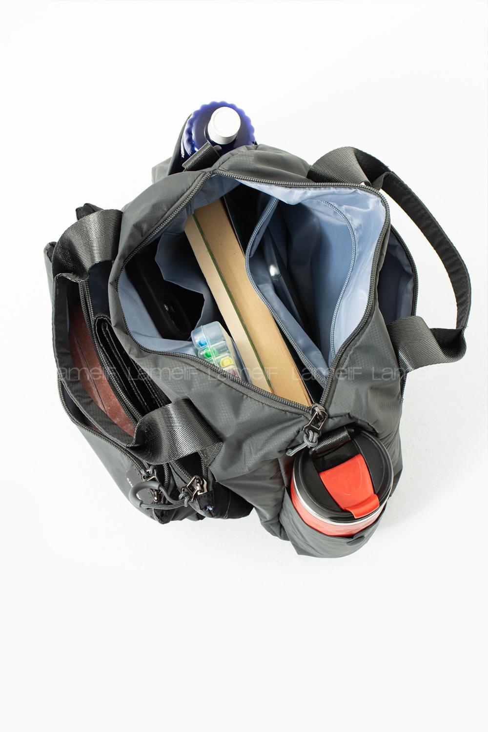 Lamelif San Morris Kadın 4 Bölmeli Krinkıl Kumaş Ayarlanabilir Çapraz Askılı El Ve Omuz Çantası