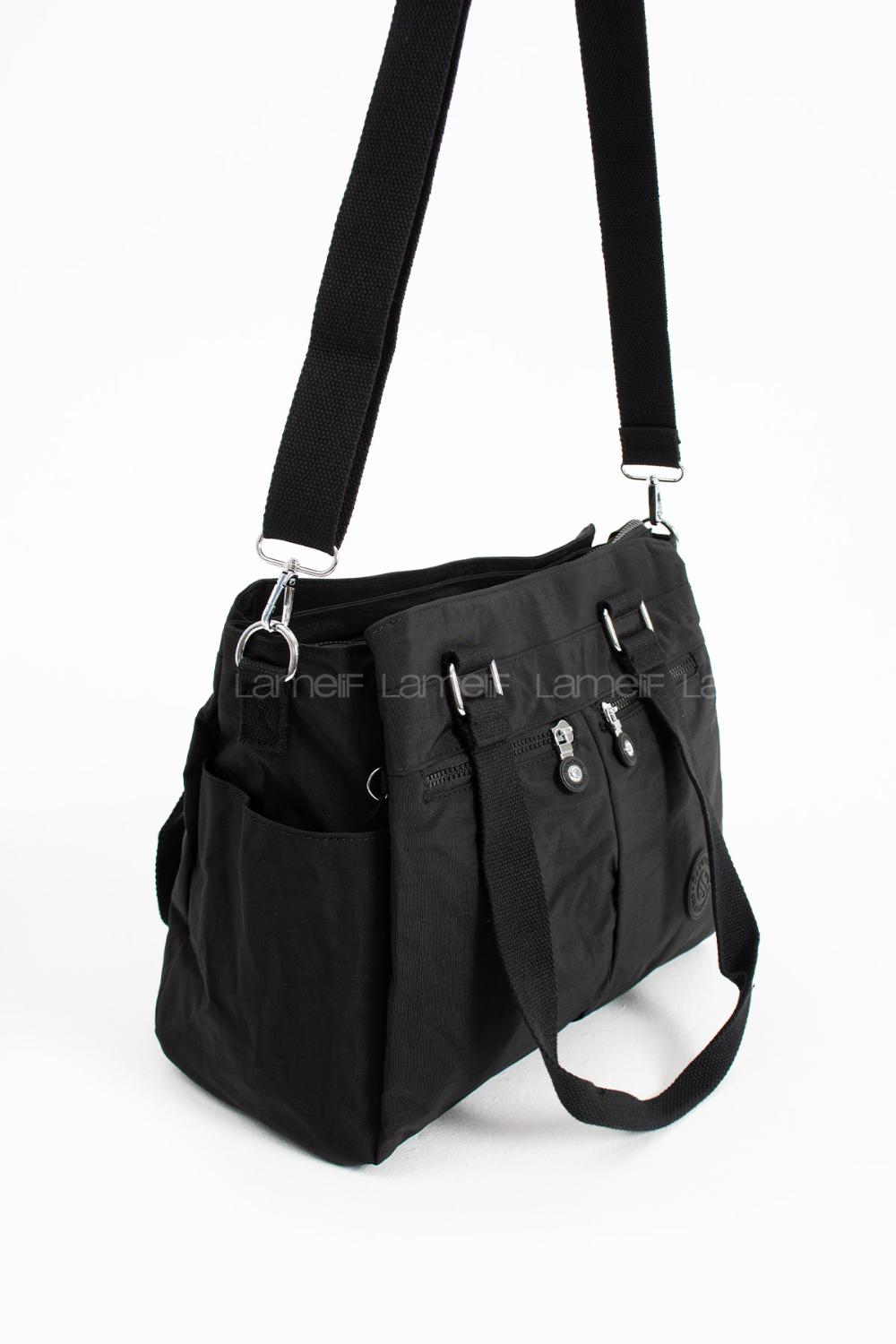 Lamelif San Morris Kadın Siyah Çapraz Ve Omuz Askılı Çanta