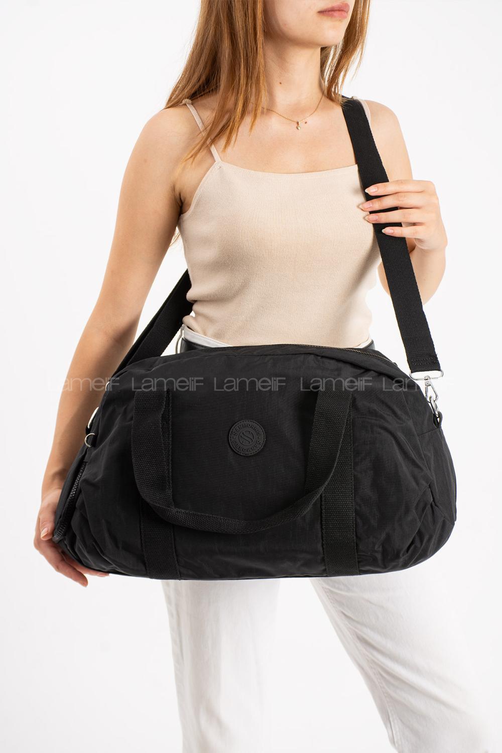 Lamelif San Morris Unisex Büyük Boy Krinkıl Kumaş Çapraz Askılı Spor ve Seyahat Çantası