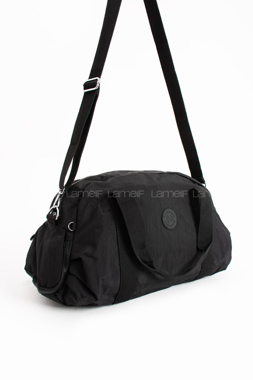 Lamelif San Morris Unisex Büyük Boy Krinkıl Kumaş Çapraz Askılı Spor ve Seyahat Çantası