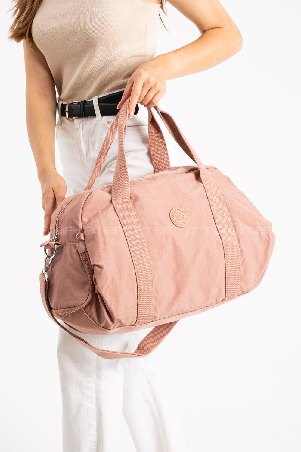 Lamelif San Morris Unisex Büyük Boy Krinkıl Kumaş Çapraz Askılı Spor ve Seyahat Çantası