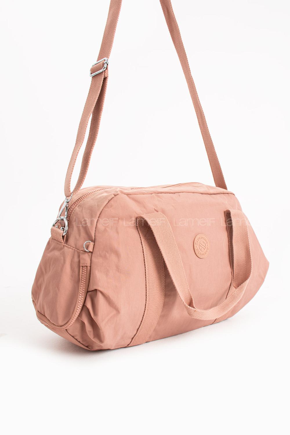 Lamelif San Morris Unisex Büyük Boy Krinkıl Kumaş Çapraz Askılı Spor ve Seyahat Çantası