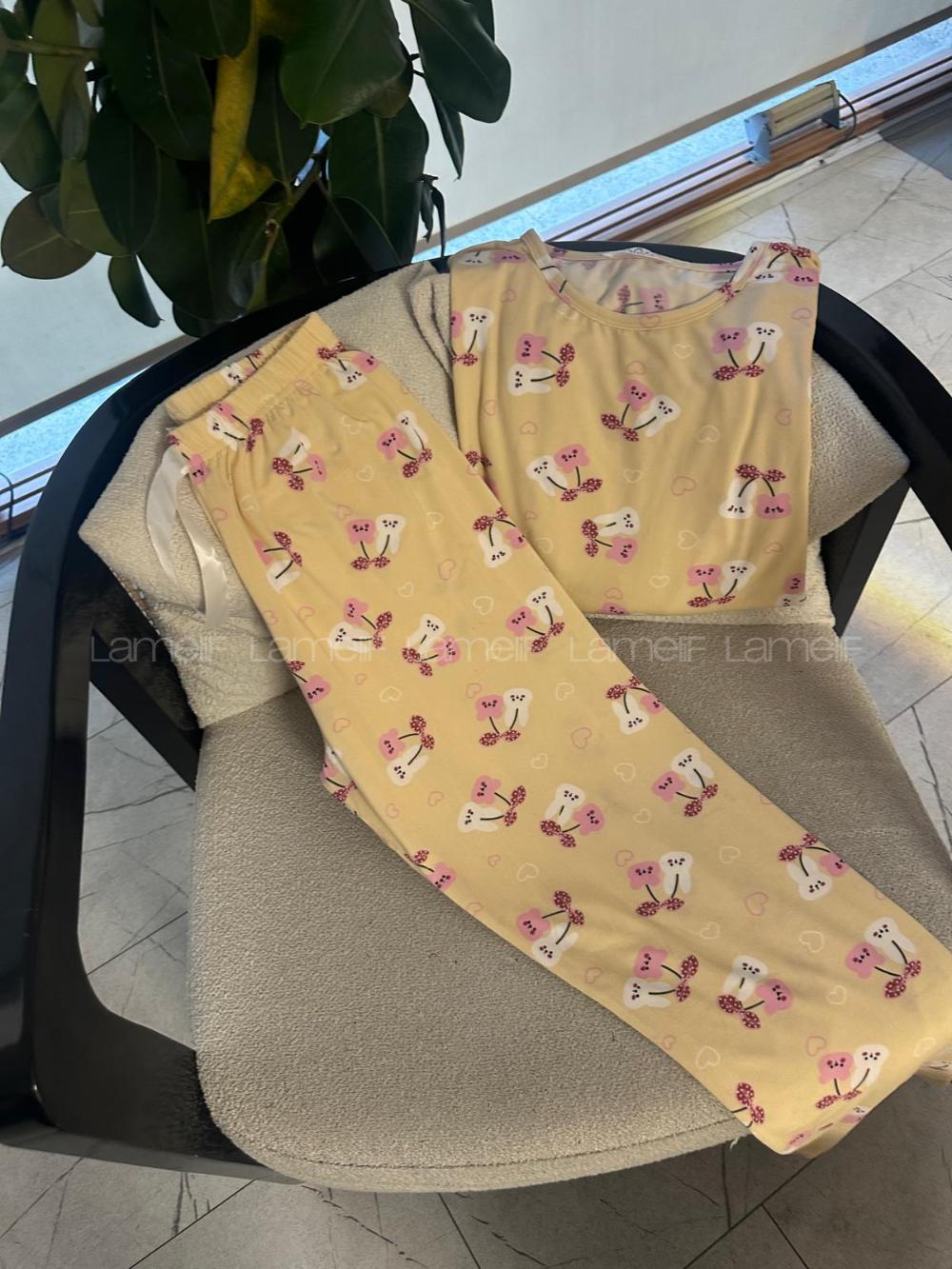 Lamelif  Tatlı Uykular Pijama Takımı Krem