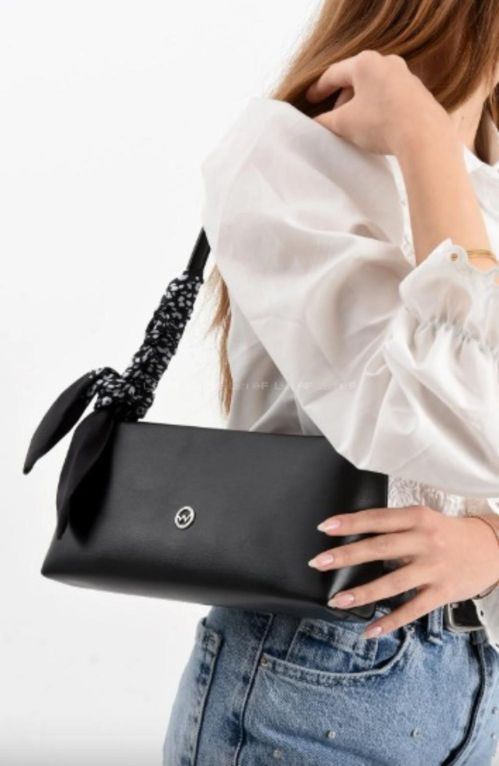LAMELİF BAGET ŞALLI KADIN OMUZ ÇANTASI EL ÇANTASI KOL ÇANTASI SİYAH