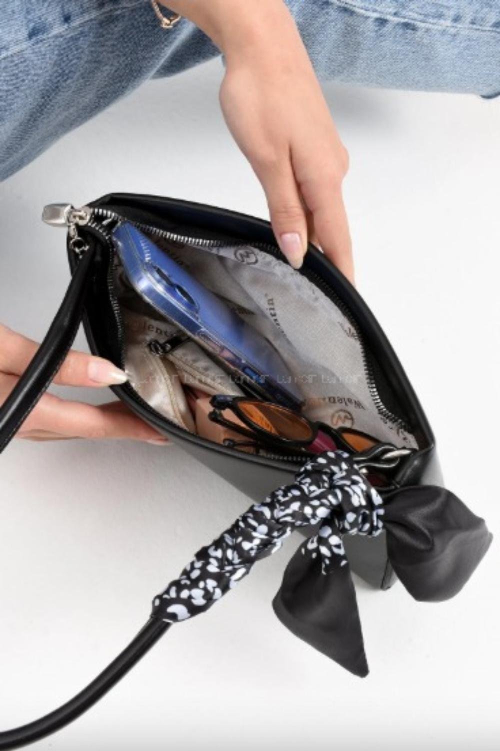 LAMELİF BAGET ŞALLI KADIN OMUZ ÇANTASI EL ÇANTASI KOL ÇANTASI SİYAH