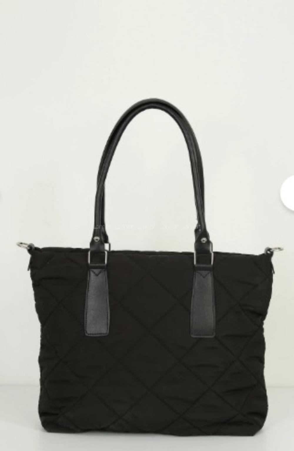 Lamelif Büyük Kapitoneli Yumuşak Dokulu Kadın Kol Çantası Siyah