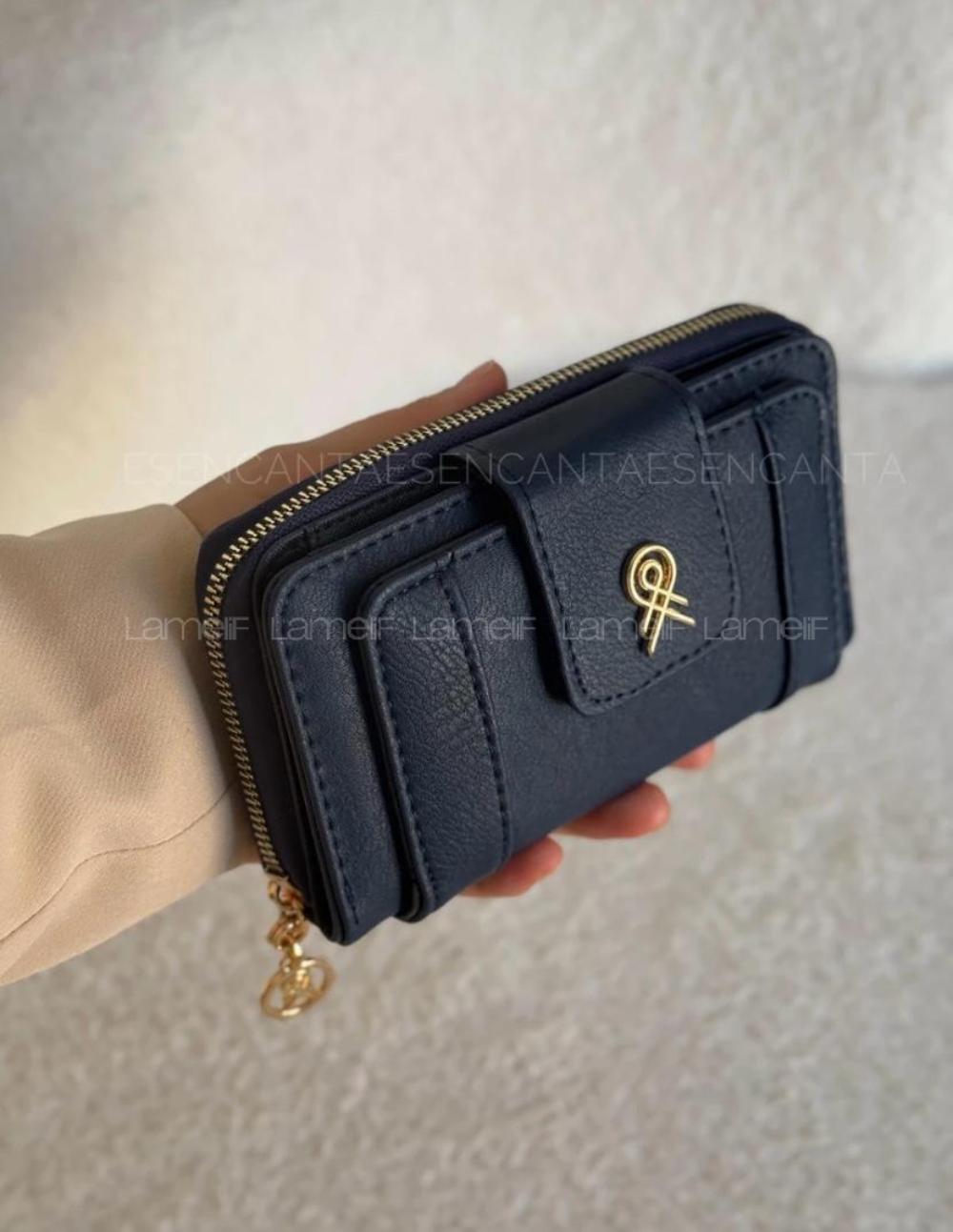 Lamelif Çok Gözlü Küçük Boy Bayan Cüzdan - Lacivert