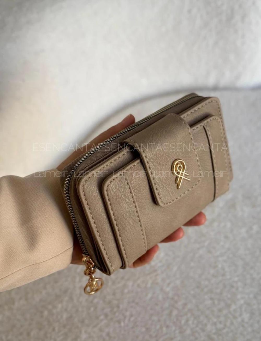 Lamelif Çok Gözlü Küçük Boy Bayan Cüzdan - Vizonrengi